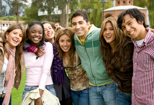 Group of high school students