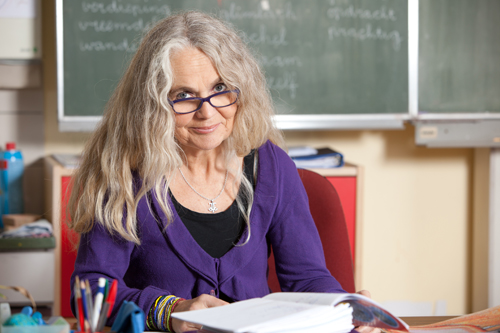 Teacher at desk