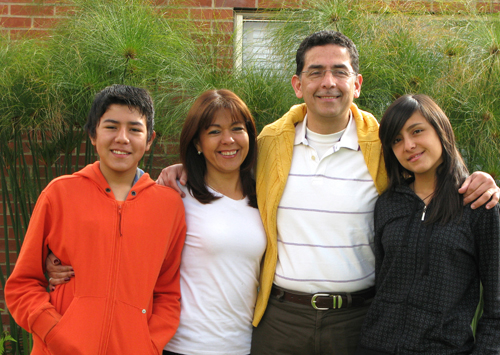 Parents with two teen children