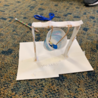 STEM student project with plastic cup