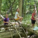 Students in woods