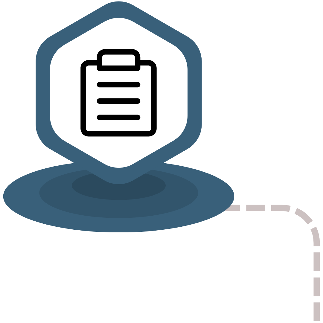 icon with clipboard and side path