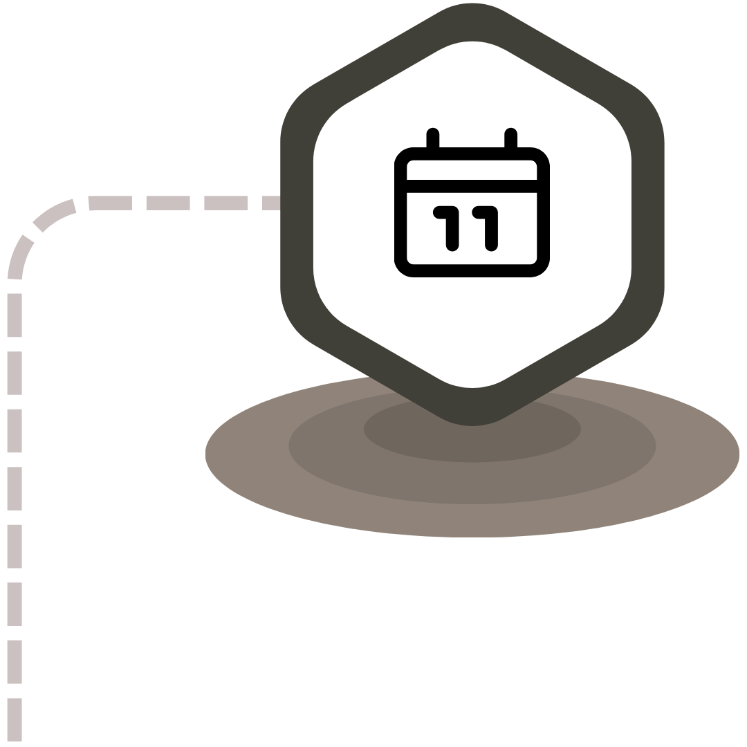 icon with calendar date and side path